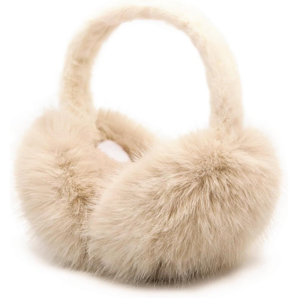 Winter Ear Muffs Faux Fur M/L Foldable Warmers Cozy Fuzzy Ear Covers